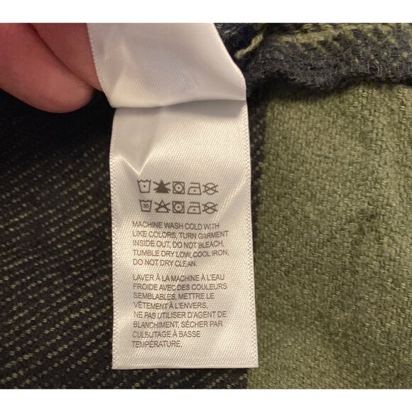 Green & Black Plaid Button-Up Shirt Jacket, XL - Picture 9 of 9